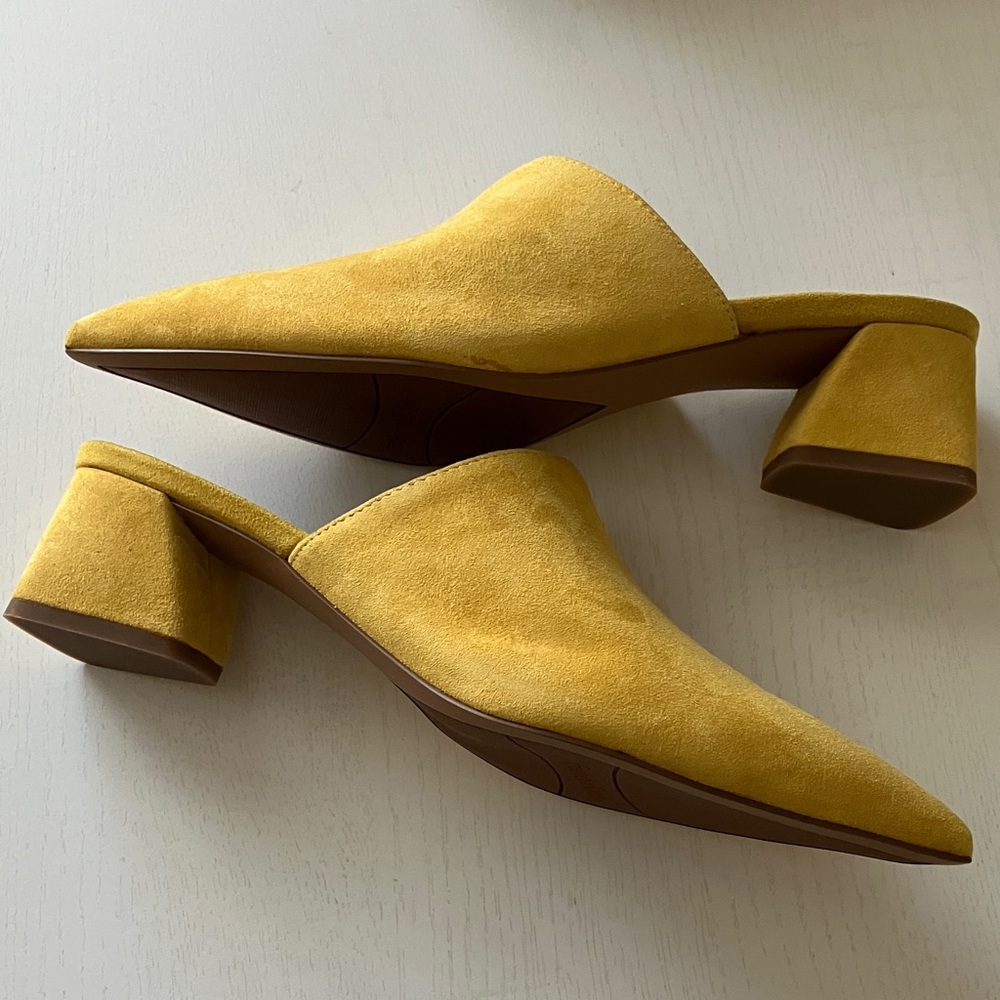 Franco Sarto Rianan Yellow Suede Mules (Size 8) NWT - Picture 12 of 16